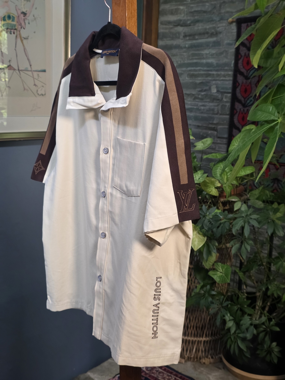 MADE IN ITALY LOUIS VUITTON BICOLOR WARM UP SHORT SLEEVED SHIRT XL